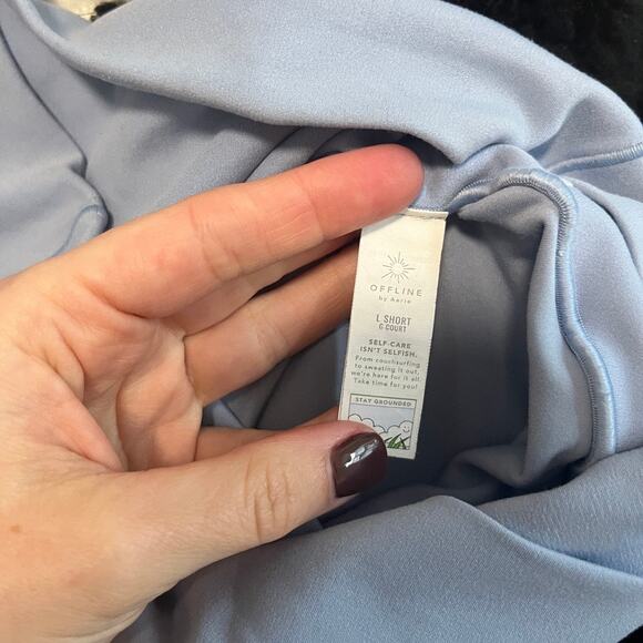 Aerie Offline Real Me Periwinkle Blue Flare Leggings Size Large - Picture 6 of 7